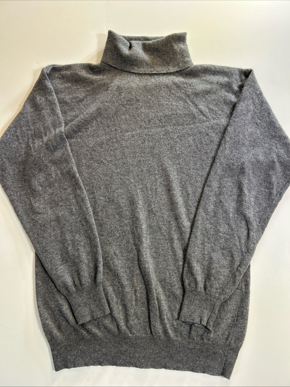 Vintage Bloomingdales Cashmere Turtleneck Sweater Womens Size Large Gray Soft
